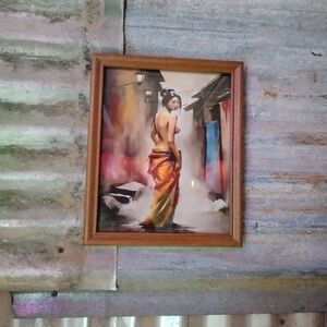 Nude Geisha in Alley Framed Art Print By Neon Nicho